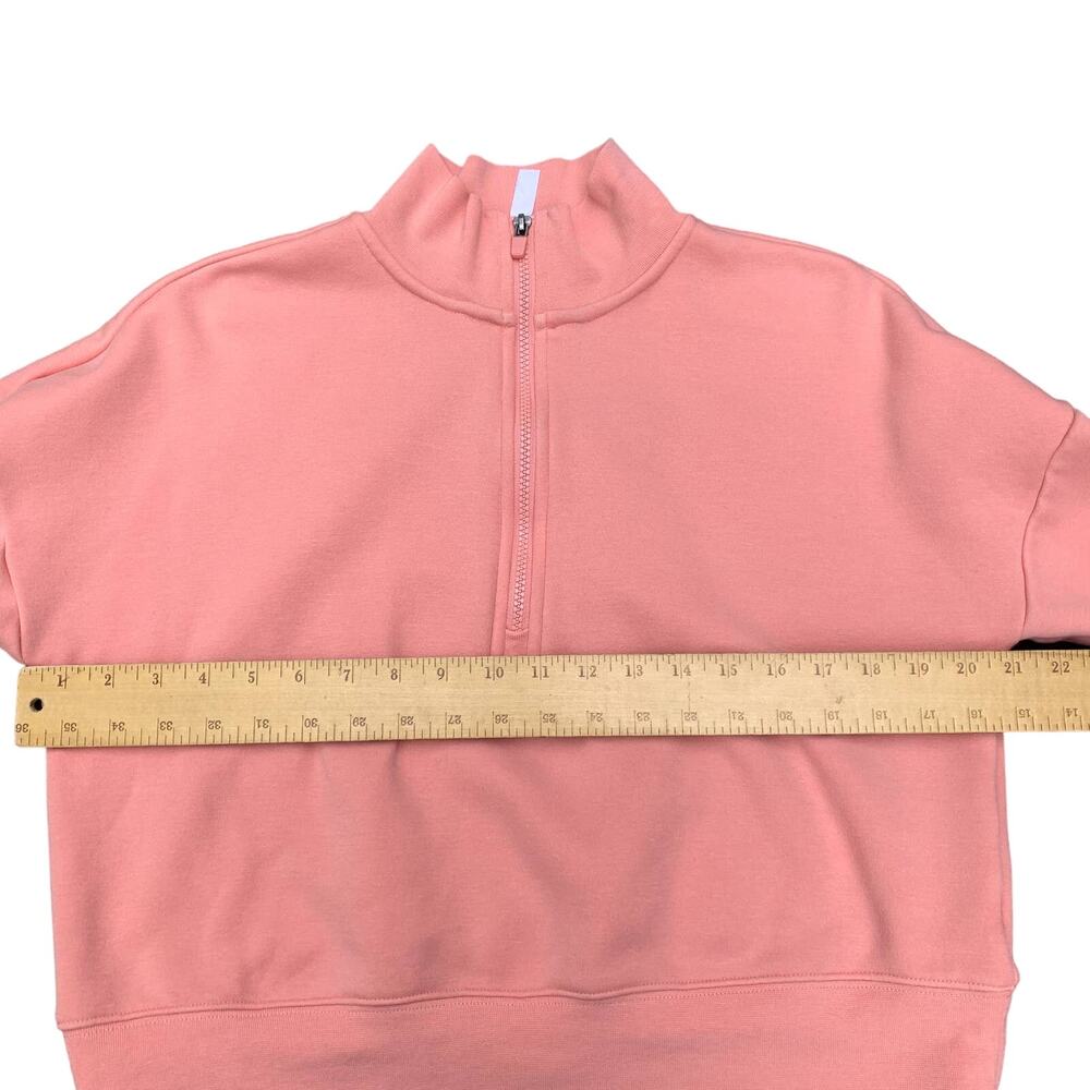 Fabletics Caterina mock neck half zip pullover sweatshirt Coral Pink Small - Picture 7 of 8